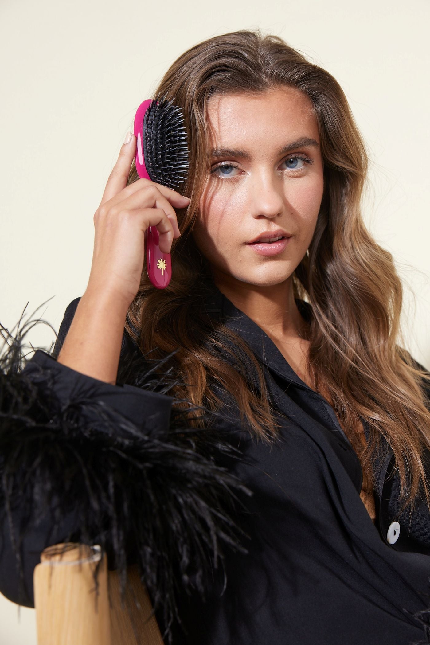 De Fan Palm Brush Small Sweat Pea Antiklit Anti Pluis Alle Haartypes Roze Everzwijnhaar Care For Hair