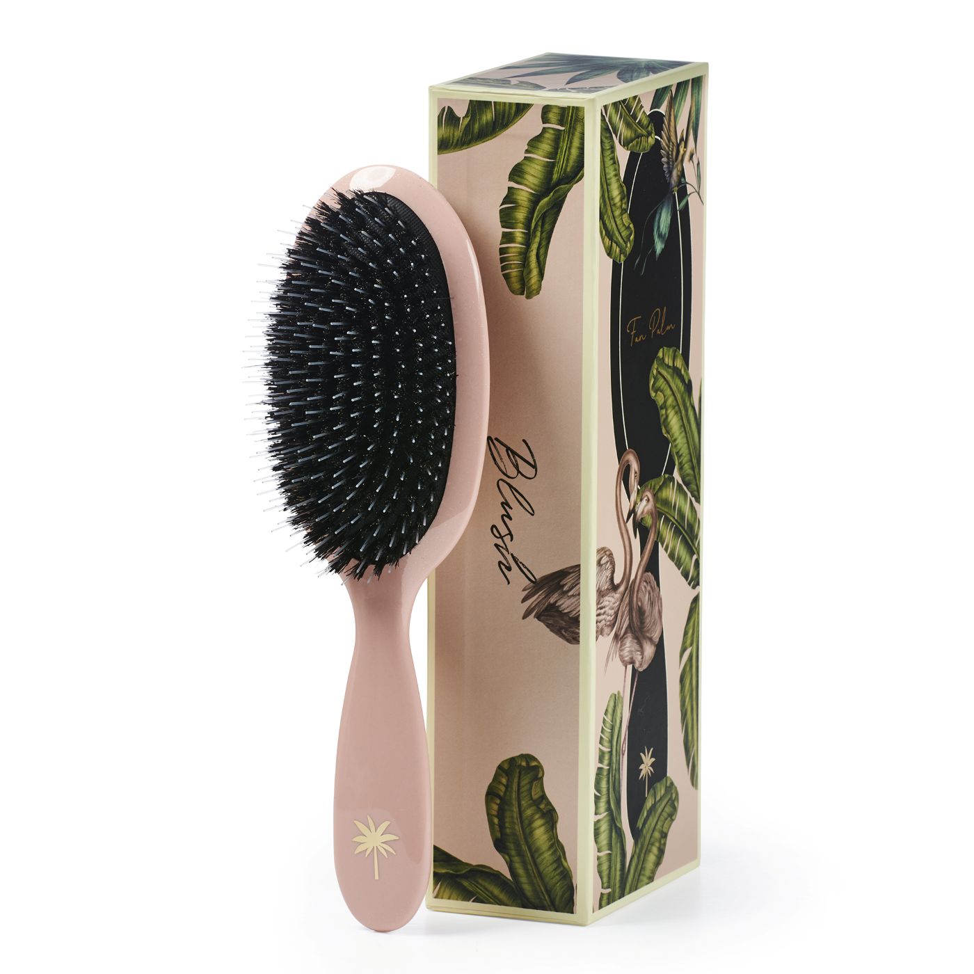 Fan Palm Brush Medium Blush Antiklit Glans Alle Haartypes Care For Hair
