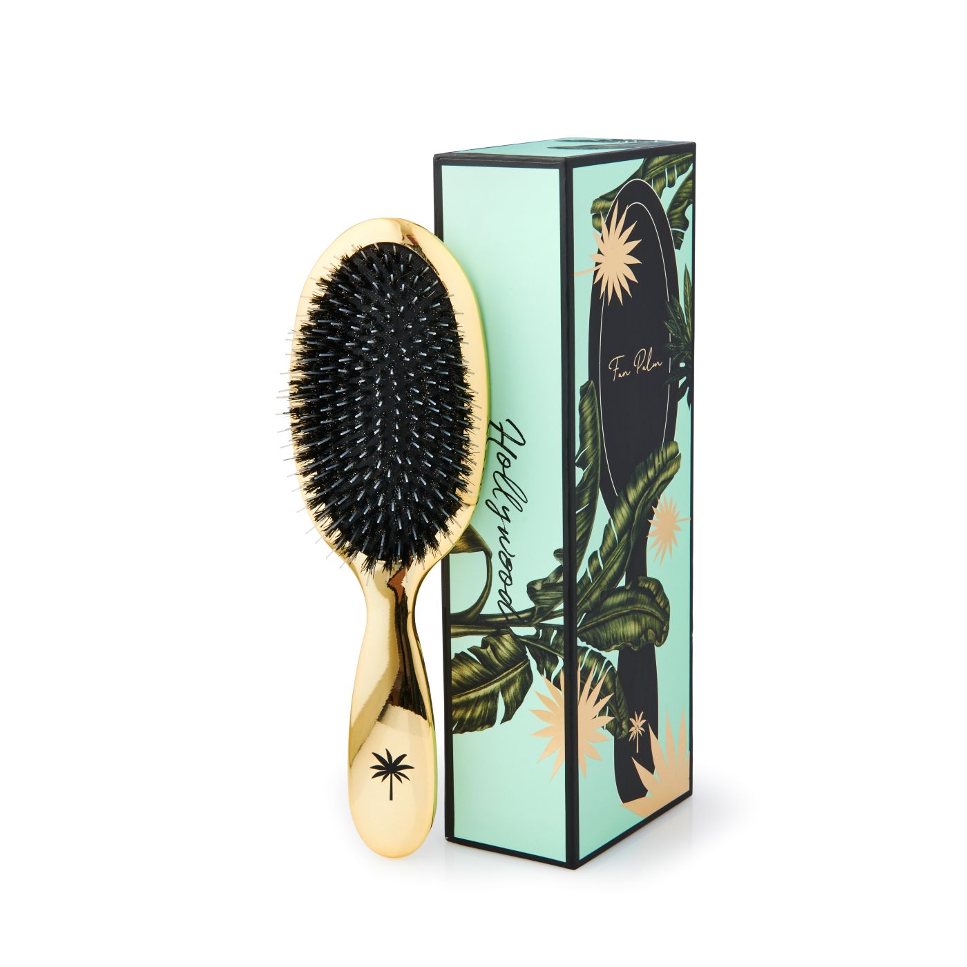 Fan Palm Brush Medium Alle Haartype Goud Antilklit Glans are For Hair