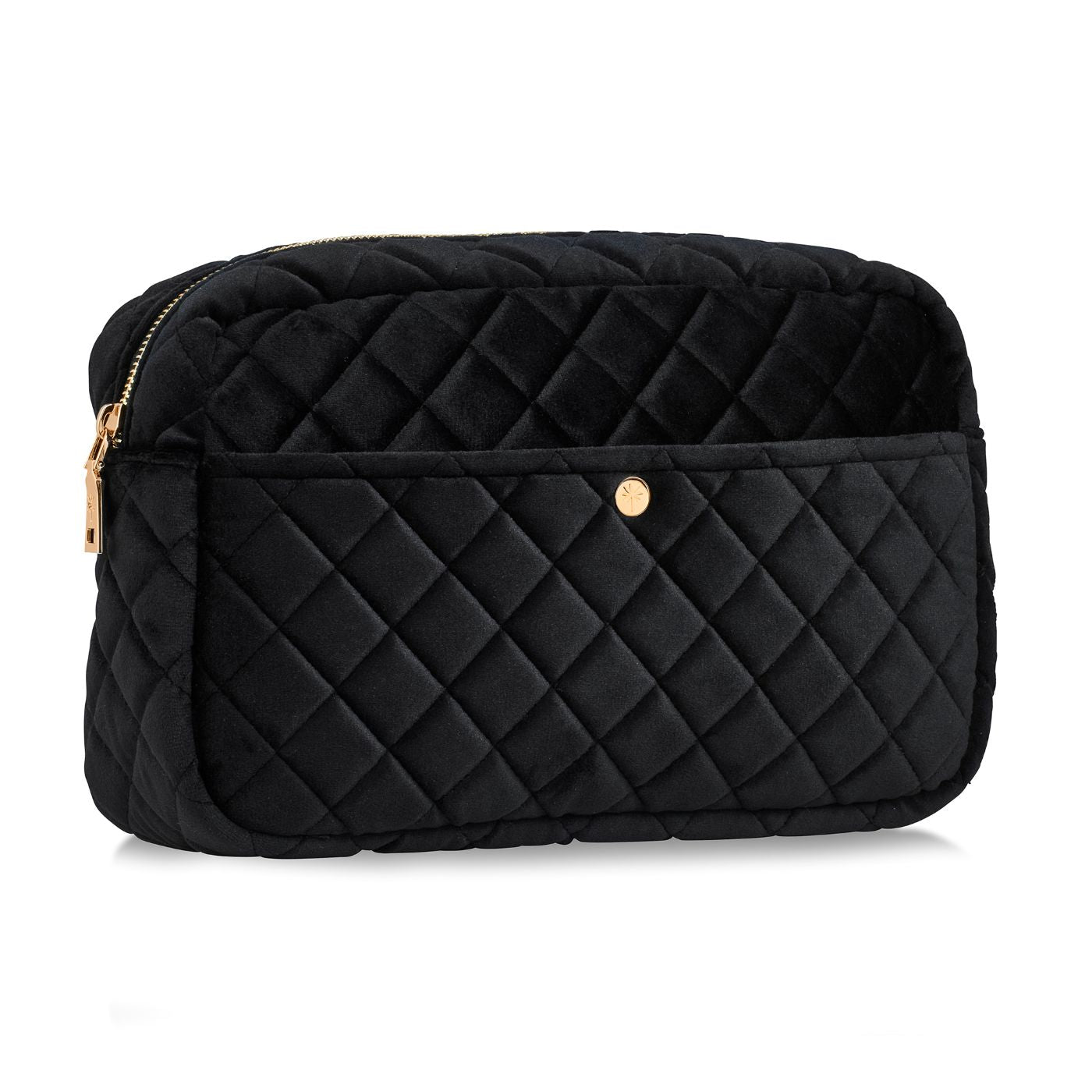 Fan Palm Beauty Bag Black Velvet Zwart Toilettas Care For Hair