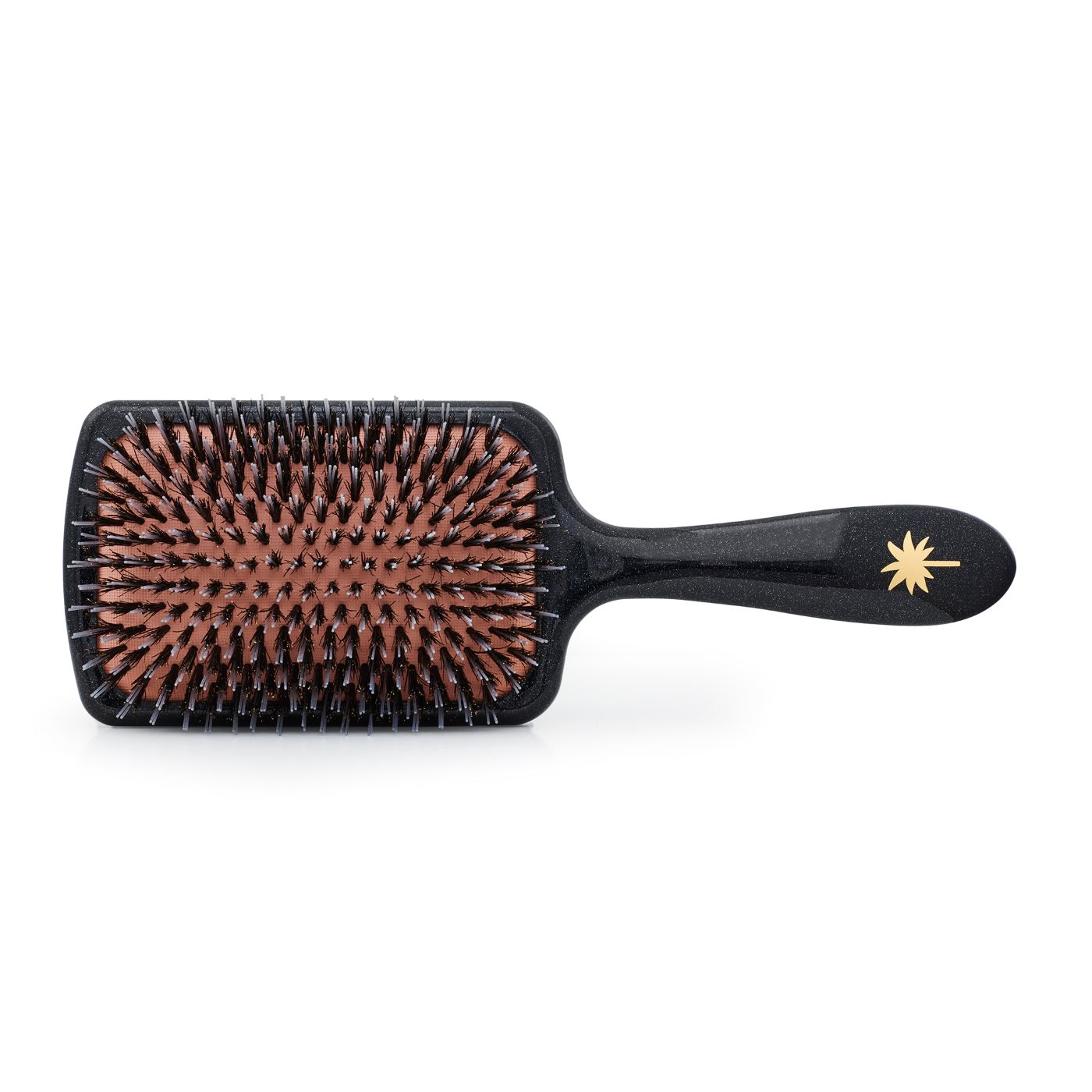 Fan Palm Paddle Brush Glitter Black Zwart Dik haar Care For Hair
