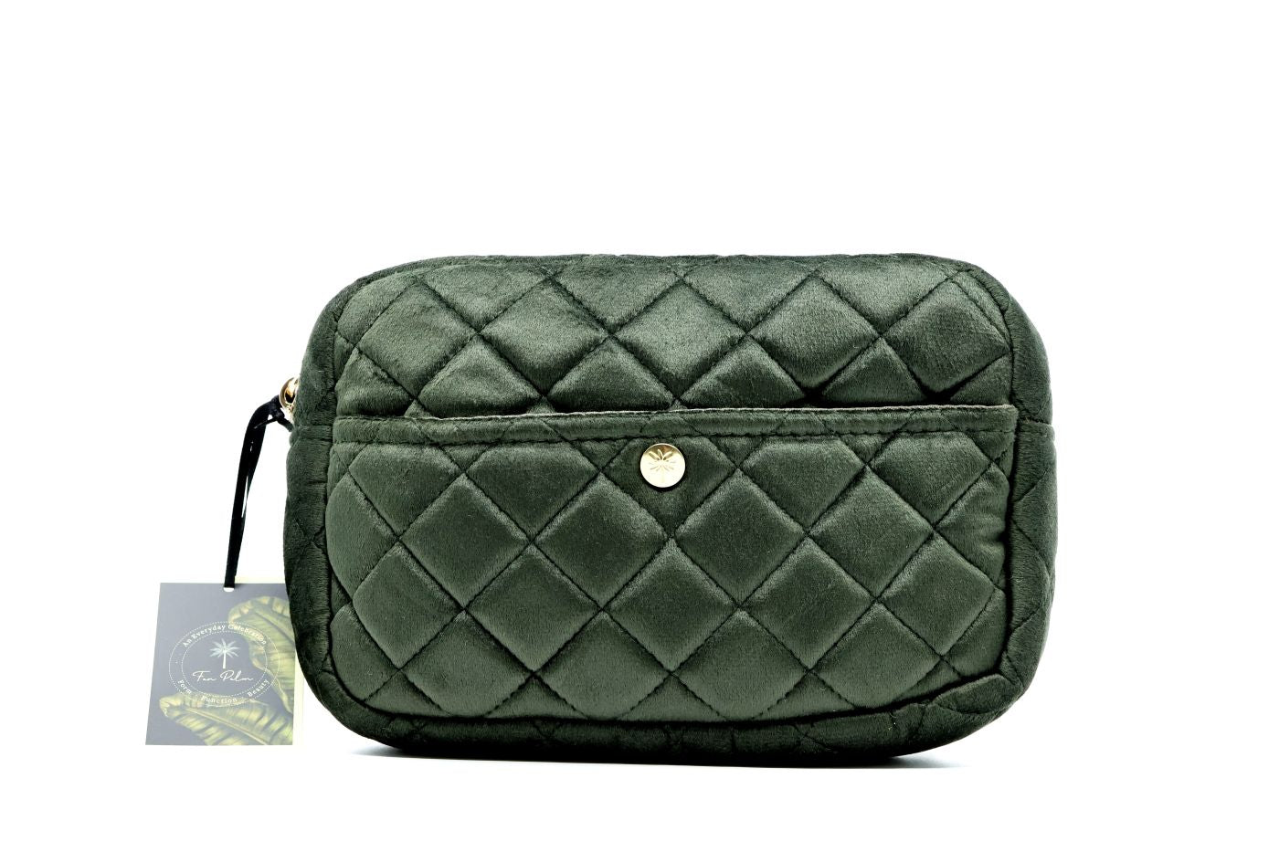Fan Palm Beauty Bag Medium Palm Green en Fan Palm Brush Small Sweet Pea