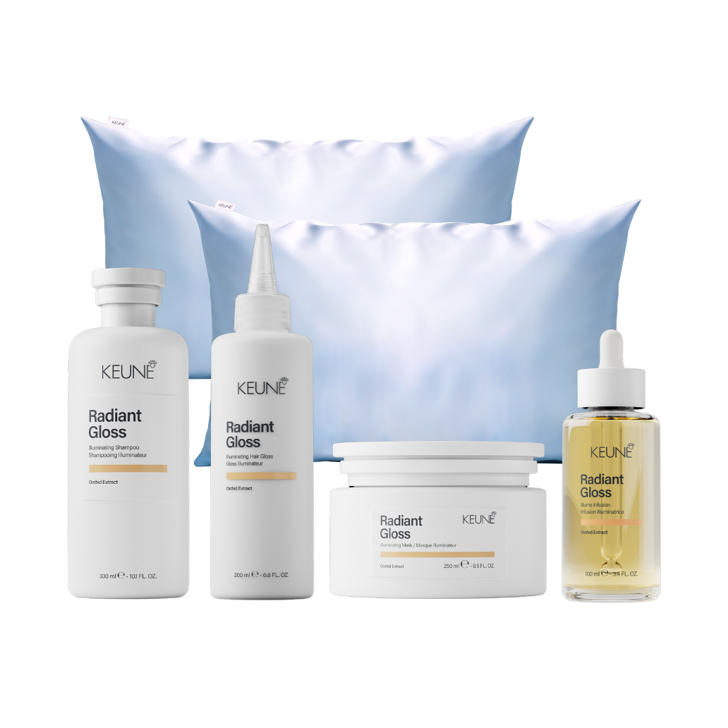Keune Care Radiant Glos Complete Bundel met 2x een Keune Kussensloop bij Care For Hair 