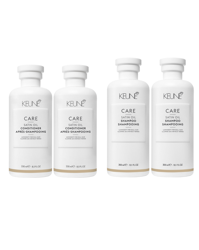 Keune Care Satin Oil Shampoo 2 stuks en Conditioner 2 stuks. Nu in een bundel bij Care For Hair 