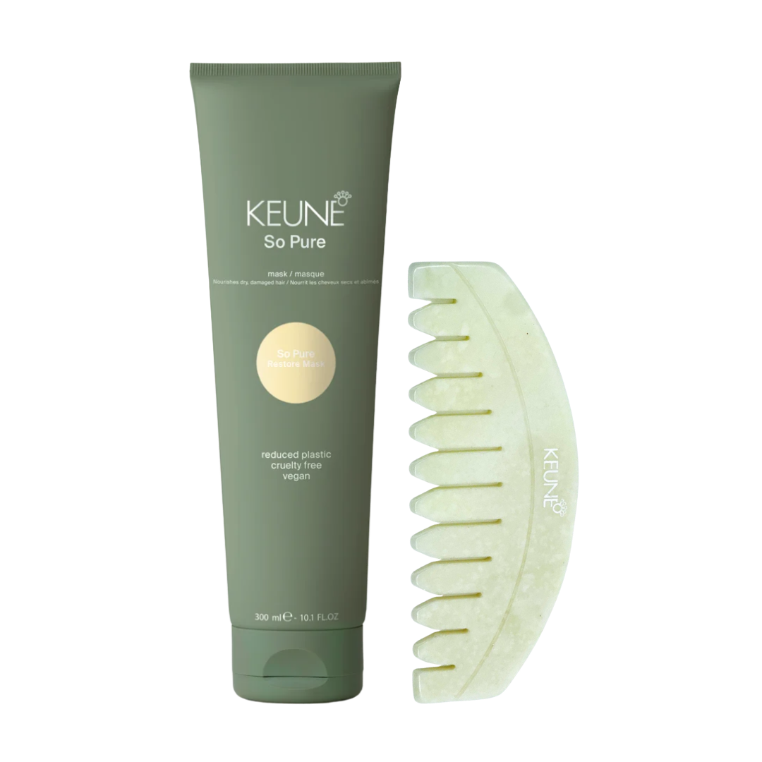 Keune So Pure Restore Masker en Gua Sha kam bij Care For Hair 